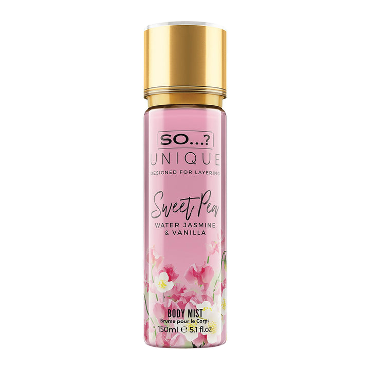 So…? Unique Womens Vegan Sweet Pea Body Mist Fragrance Spray 150ml Halalzen