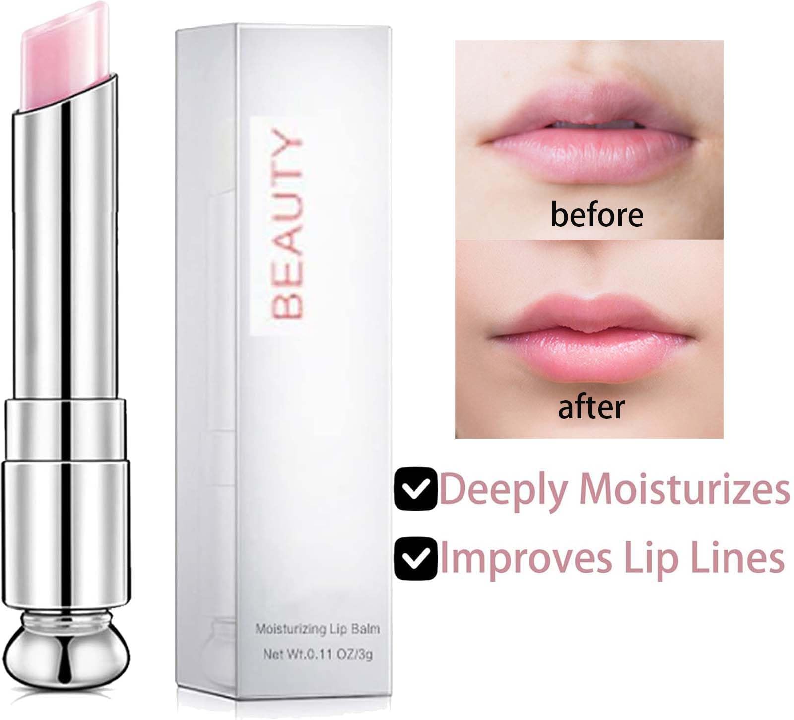 24h Moisturising Lip Balm & Oil with Natural Oils, Hydrating Lip for Repair & Protection (Strawberry)