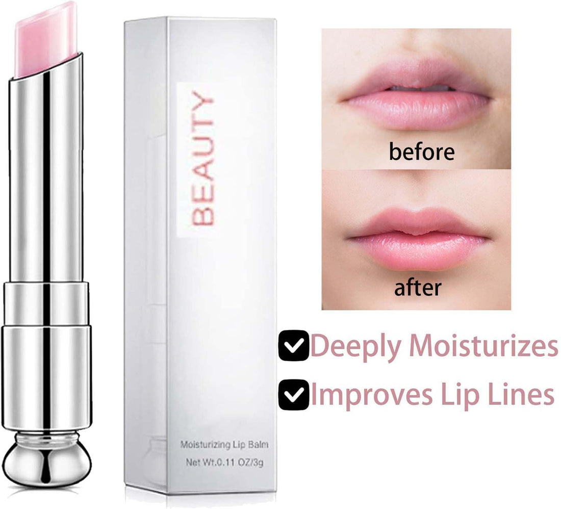 24h Moisturising Lip Balm & Oil with Natural Oils, Hydrating Lip for Repair & Protection (Strawberry)