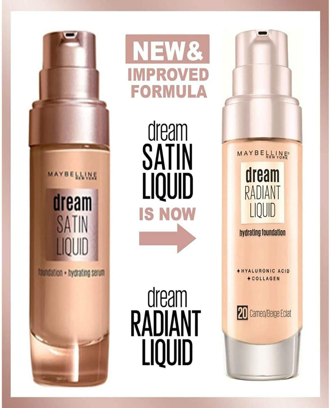 Maybelline Foundation, Dream Radiant Liquid Hydrating Foundation with Hyaluronic Acid and Collagen - Lightweight, Medium Coverage Up to 12 Hour Hydration, 30 Sand Halalzen