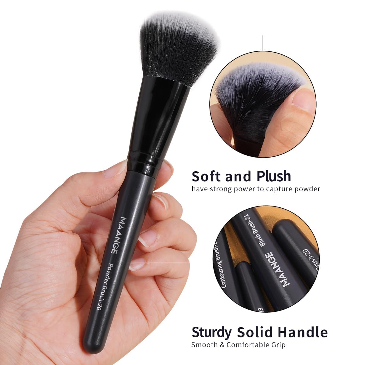 MAANGE Makeup Brush Set 49 Pcs Makeup Tool Set Premium Synthetic Foundation Powder Concealers Eye shadows Blush Makeup Brushes (Black, 49 Piece Set) Halalzen