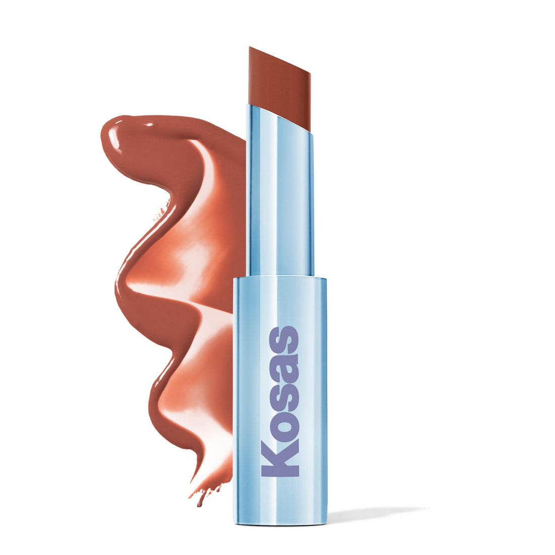 Kosas Wet Stick Moisturizing Shiny Sheer Lipstick with Ceramides, Hyaluronic acid, Peptides and Mango Butter - Soothes, Softens, and Moisturizes Lips – Heatwave