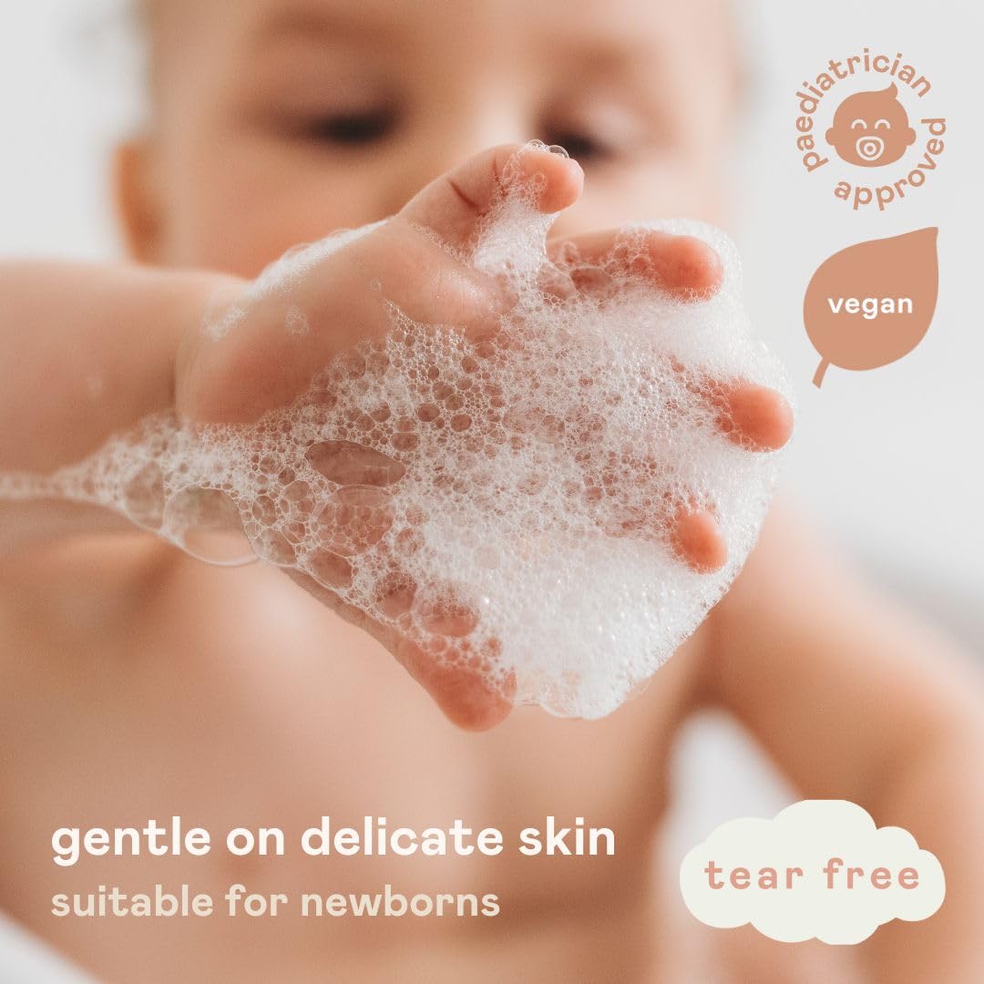 Nala's Baby Body Wash & Shampoo Fragrance-Free | 99% Natural | Dermatologically-tested and Paediatrician-approved | Tear-Free | Soothing Oat | Vegan | 200ml | Nalas Baby