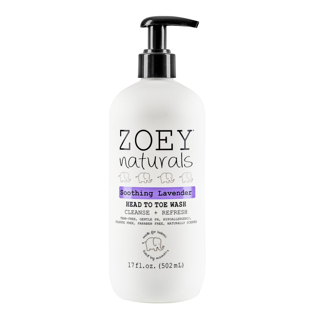 Zoey Naturals - Soothing Lavender Wash & Shampoo - Toddlers & Kids - With Tear-free, Paraben-Free, All Natural Ingredients for Sensitive Skin- 17 Oz Halalzen