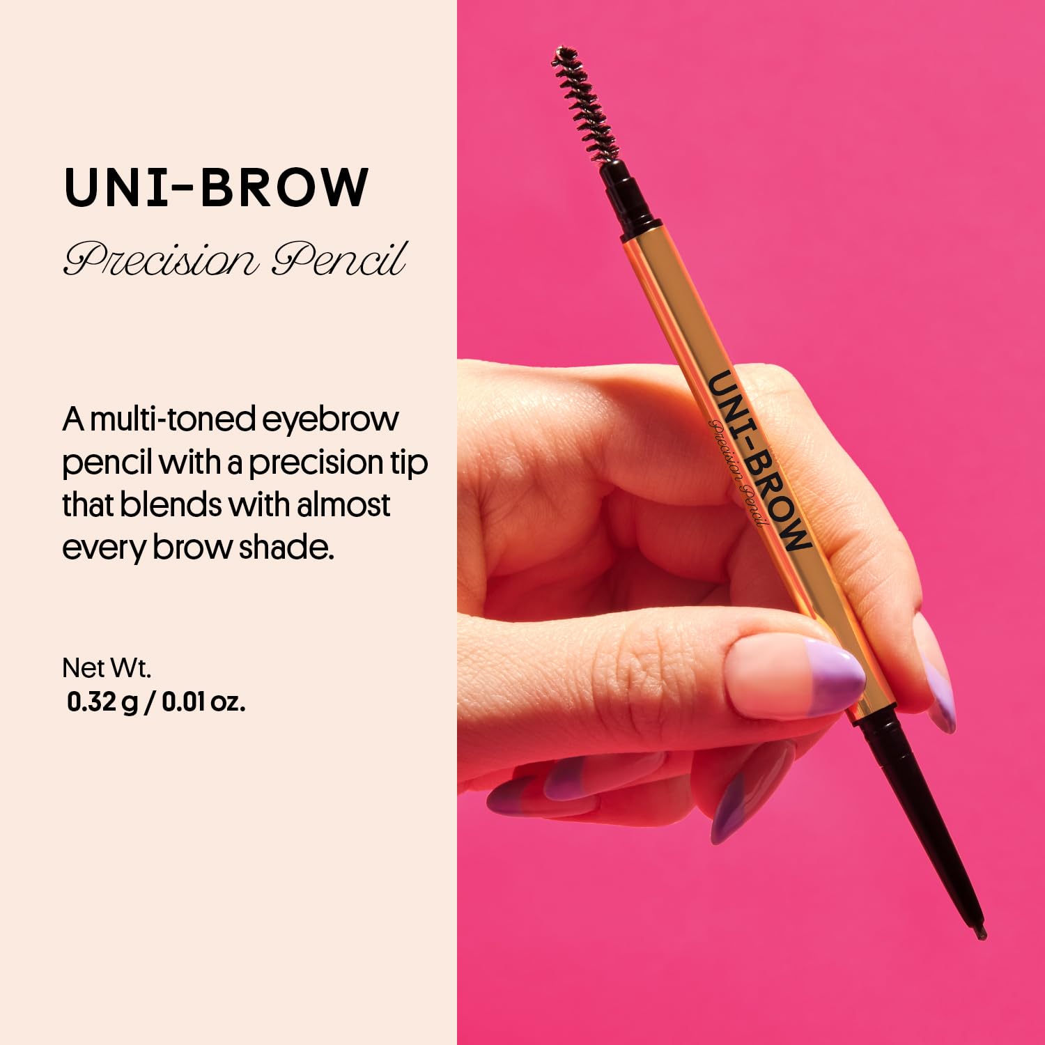 Winky Lux Uni-Brow Eyebrow Pencil, Dual-Ended with Spoolie, Waterproof Brow Definer with Ultra-Fine Tip, Universal Shade for Natural Looking Brows (Brown, Blonde, Taupe)