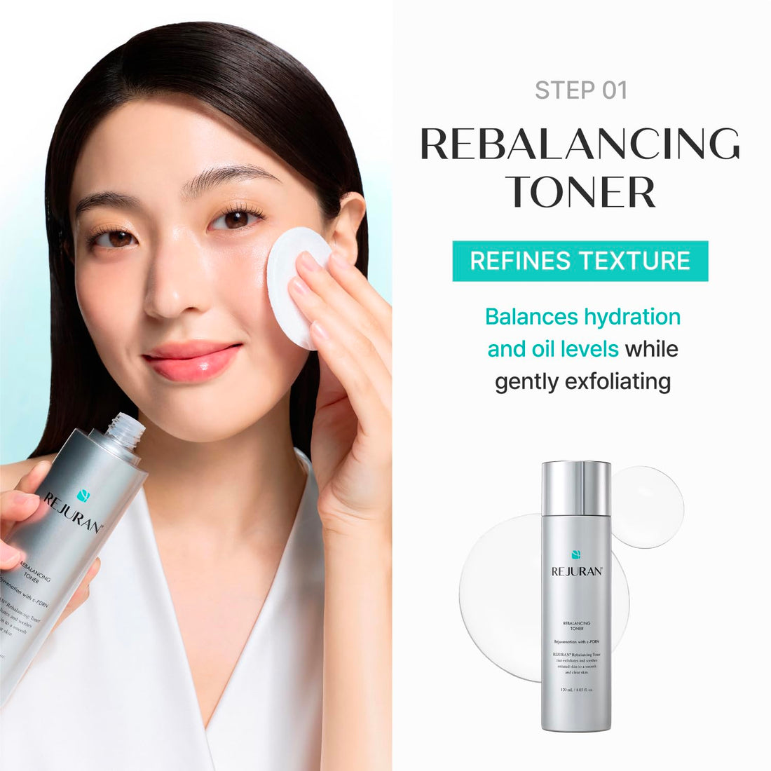 REJURAN® Dual Effect Ampoule, DOT DUAL c-PDRN® - Salmon DNA Face Serum for Deep Rejuvenation, Wrinkle Care, Firming, Skin Elasticity with Visible Anti-Aging Results. Korean Skincare (1.01 fl oz) Halalzen