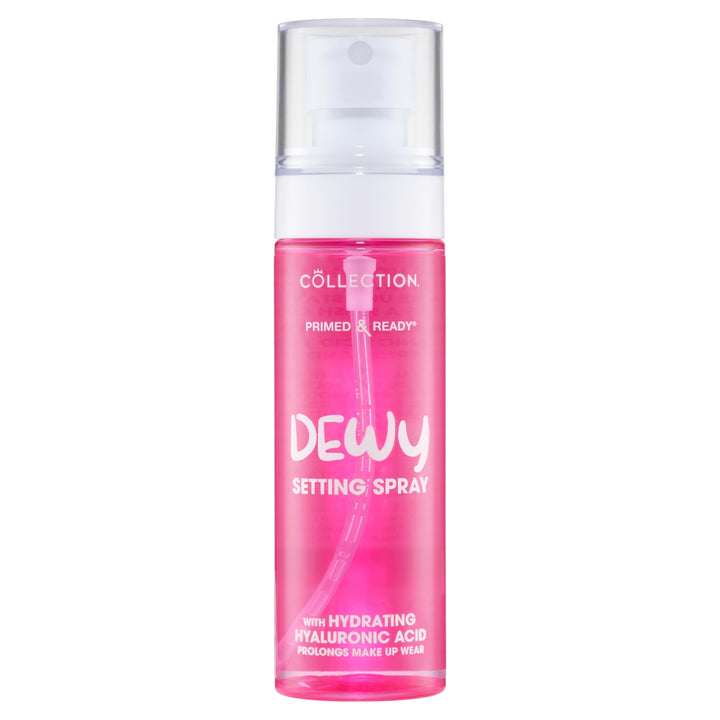 Collection Cosmetics Primed & Ready Dewy Setting Spray, Long Lasting, Hydrating, Dewy Finish, With Added Hyaluronic Acid Halalzen