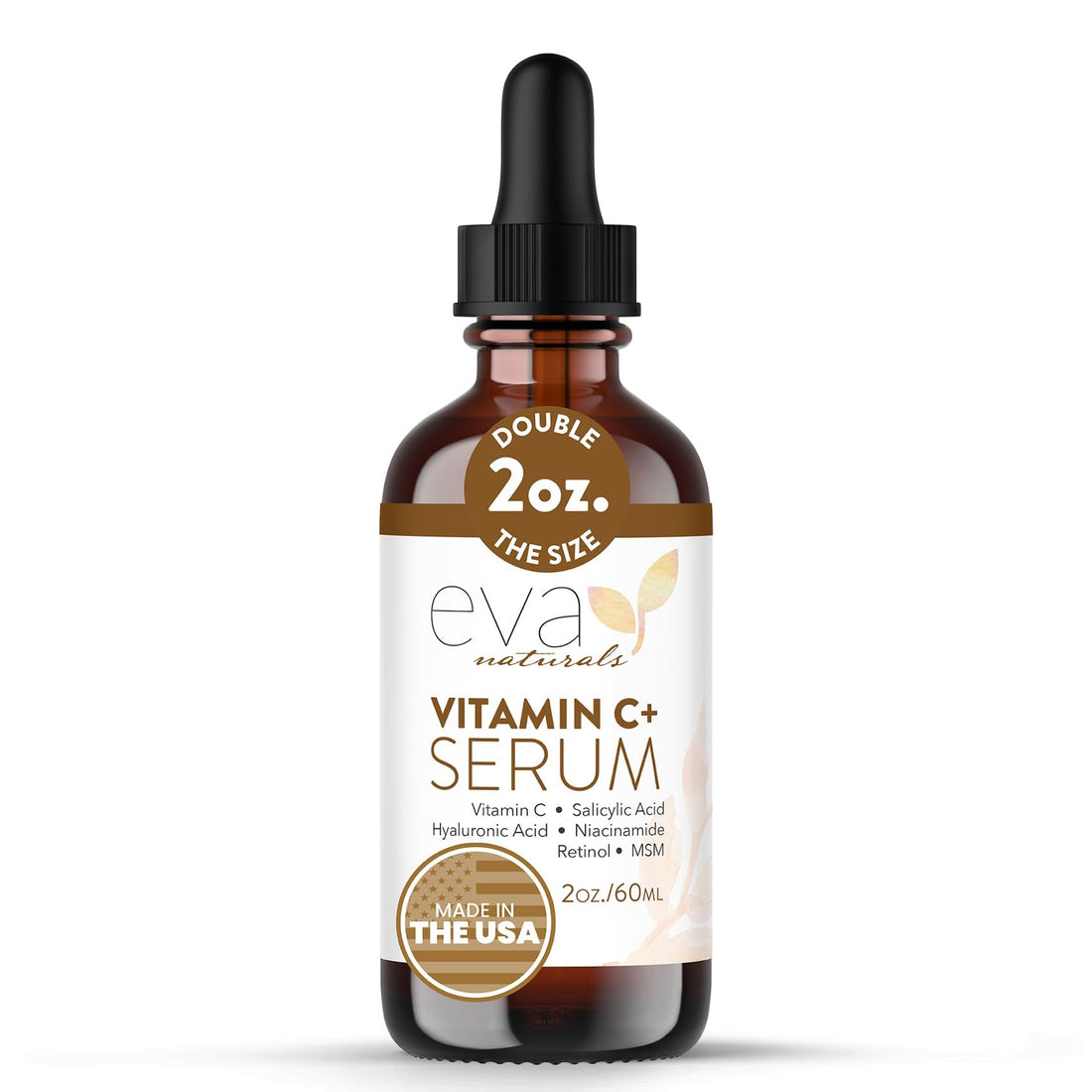 Eva Naturals Vitamin C+ Serum for Face – Anti-Aging Facial Serum with Niacinamide, Retinol, Hyaluronic Acid, Salicylic Acid & Rosehip Oil for Dark Spots, Uneven Skin Tone & Radiant Glow (30 mL)