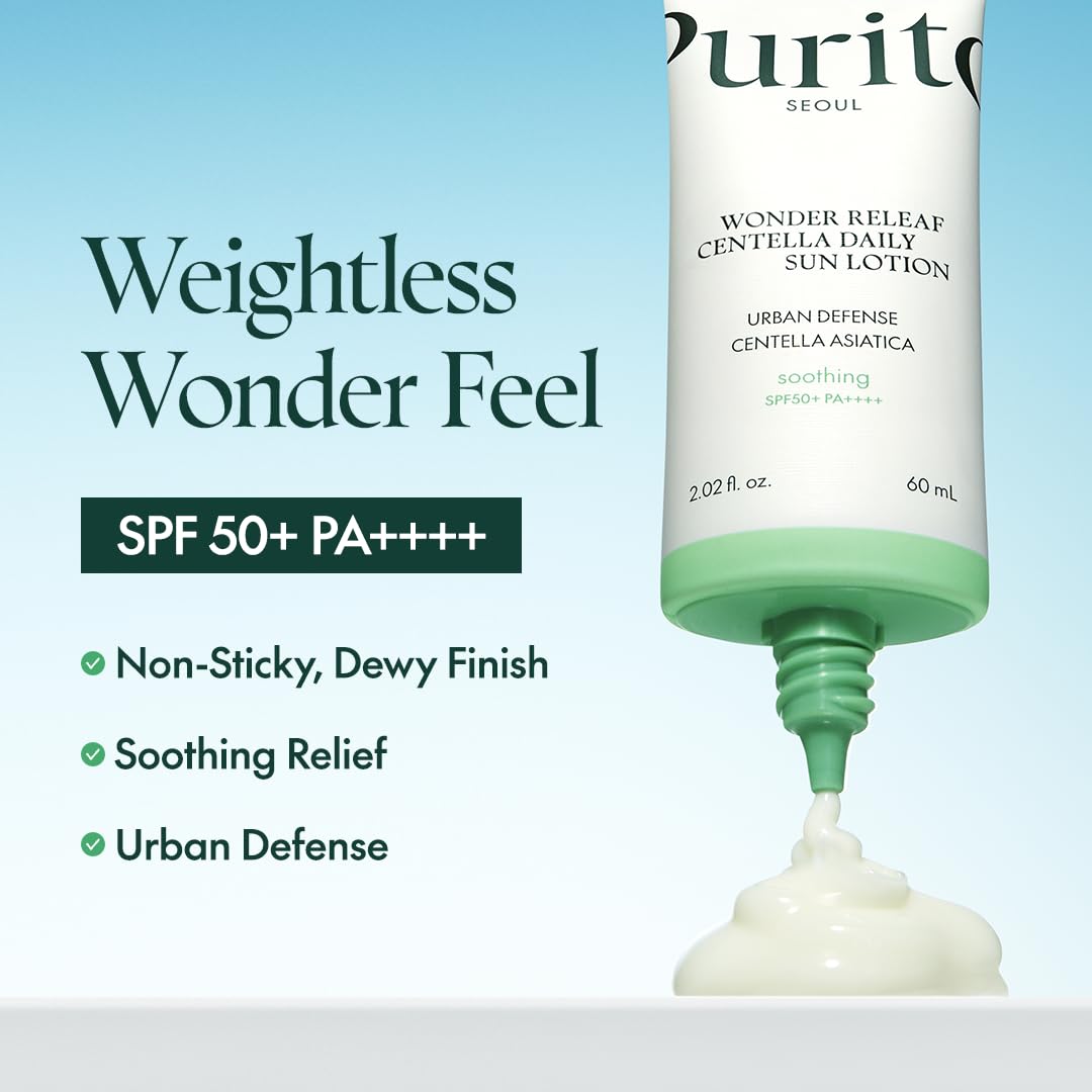 PURITO SEOUL Daily Soft Touch Sunscreen, 60ml, SPF50+ PA++++, Ceramides, Non White Cast, Water-Resistant UVA & UVB Protection, K-Beauty