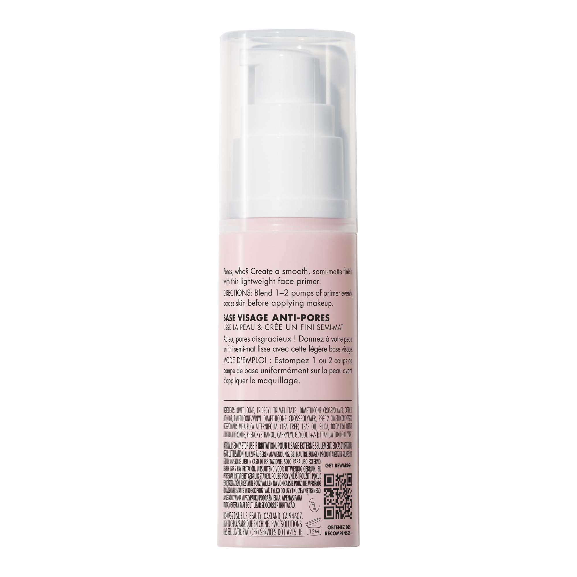 e.l.f. Poreless Face Primer, Skin-Perfecting, Lightweight & Long Lasting, Smooths & Preps to Create A Flawless Base, Infused with Tea Tree, 1 Oz Halalzen