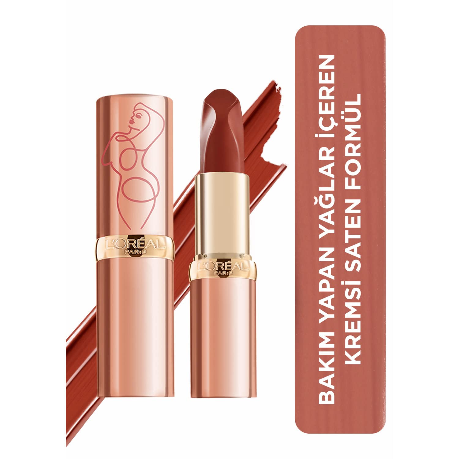 L'Oréal Paris Color Riche Satin Smooth Lipstick, Moisturising Pure Pigment Lip Colour, With Omega 3 & Vitamin E, Ultra Creamy Formula, Shade: 107 Seine Sunset Halalzen