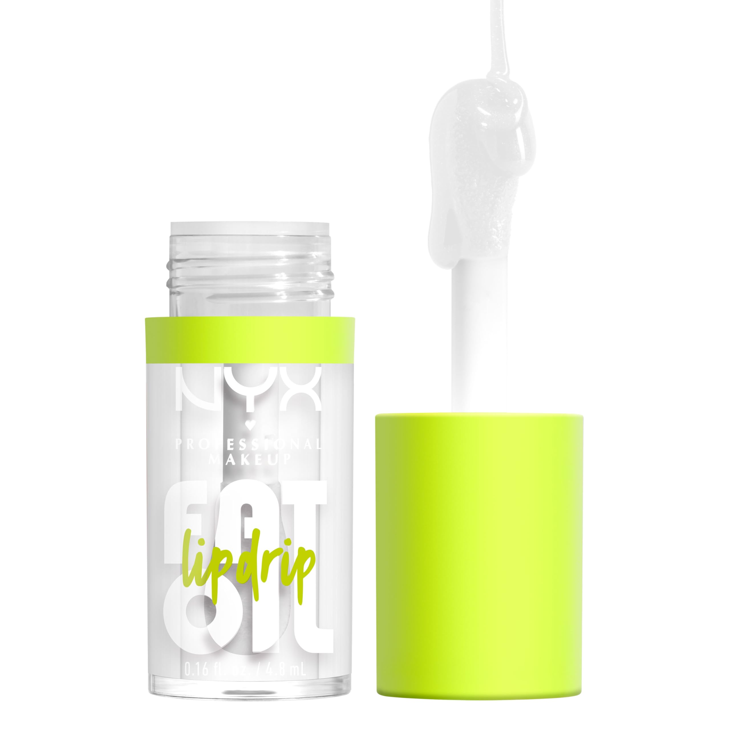 NYX Professional Makeup Lip Oil, Fat Oil Lip Drip, High Shine Tinted Gloss, 12hr Hydrating Lip Treatment with Squalane, Non-Sticky, Vegan, Shade: Splash Of Cream