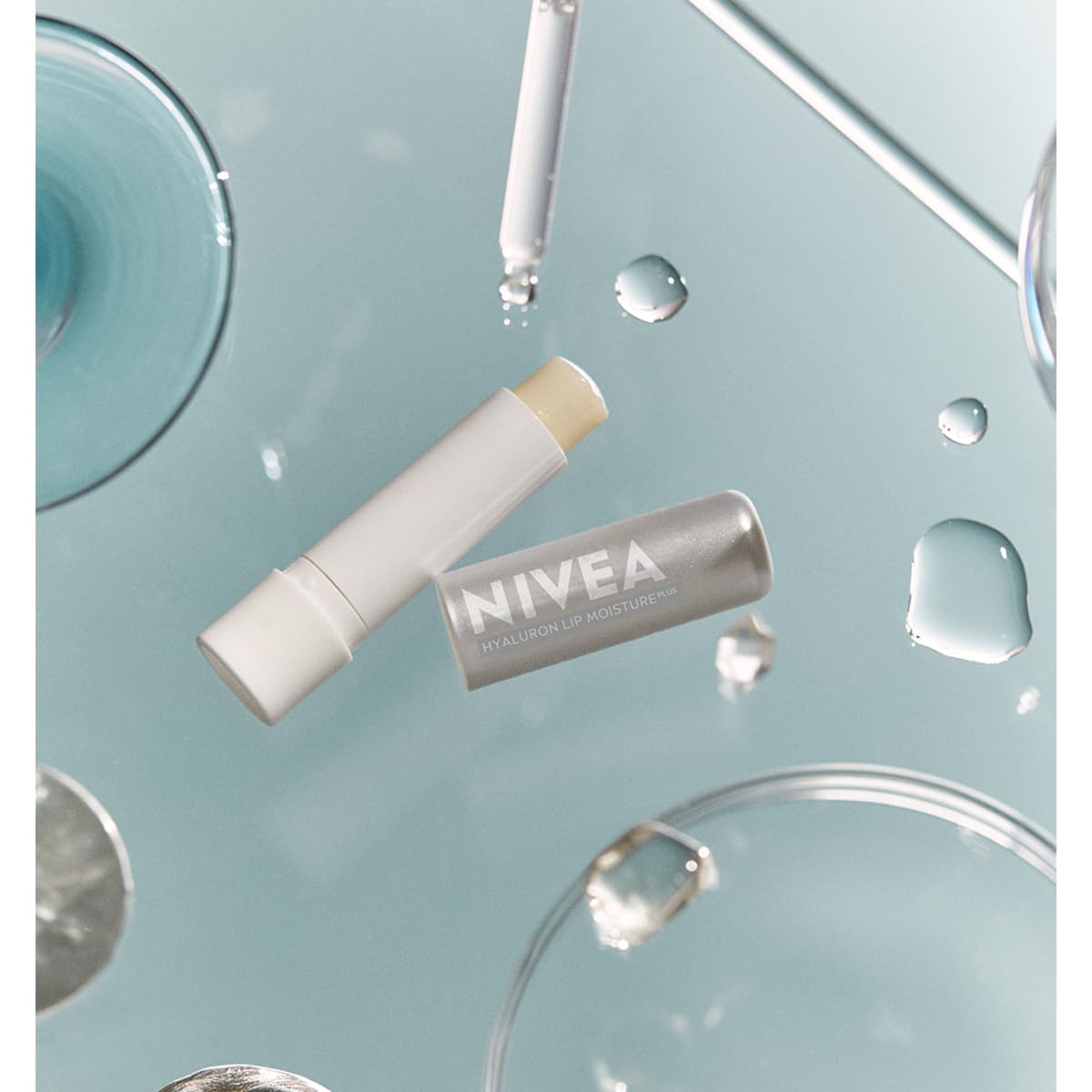 NIVEA Hyaluron Moisture Plus Lip Balm (5.2g), Ultra-Light Lip Balm Stick with Hyaluronic Acid, Provides 24H Moisture and Visibly Smoother Lips Halalzen