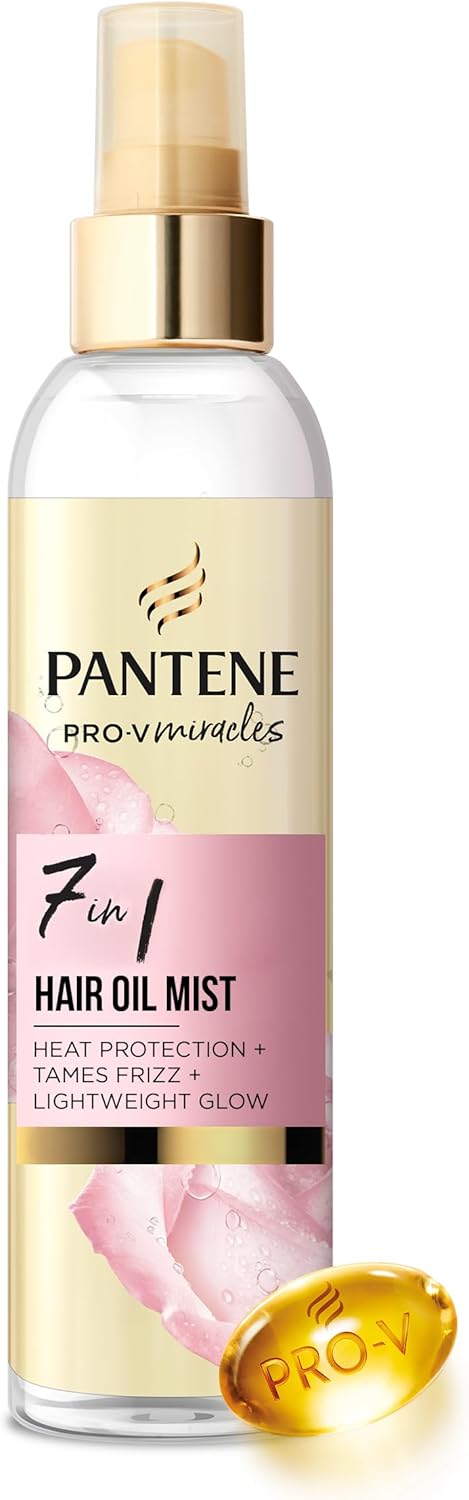 Pantene 7-in-1 Weightless Hair Oil Mist with Biotin 145ml. Pro V Miracles Hairspray Helps to Strengthen Hair Against Styling Damage & Protects Against Split Ends. Tames Frizz & Smells Refreshing
