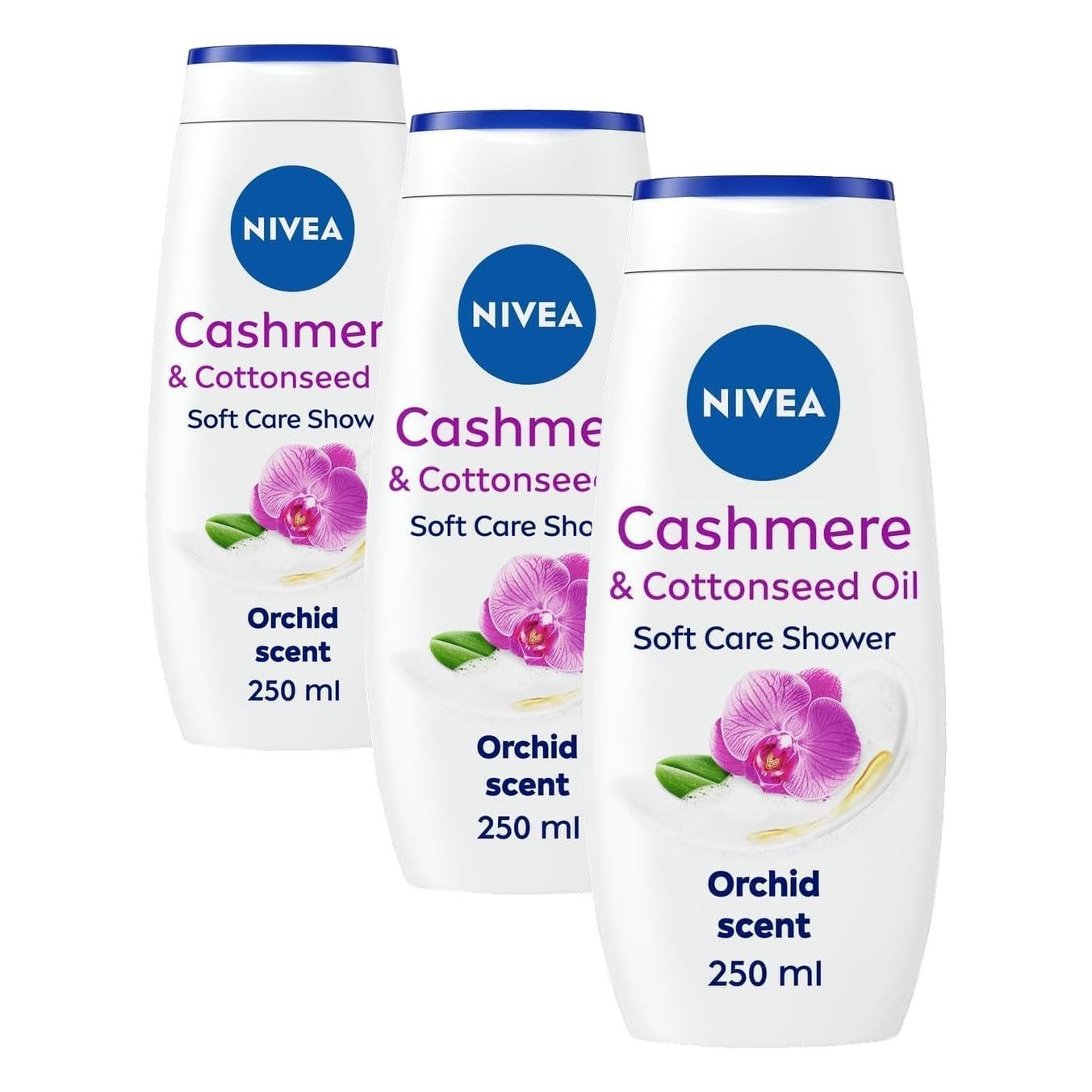Nivea Cashmere & Cotton Oil Shower Gel (250ml), Body Wash with Vitamin C, E, and Precious Oils, Protects Skin from Drying Out and Leaves it Touchably Smooth