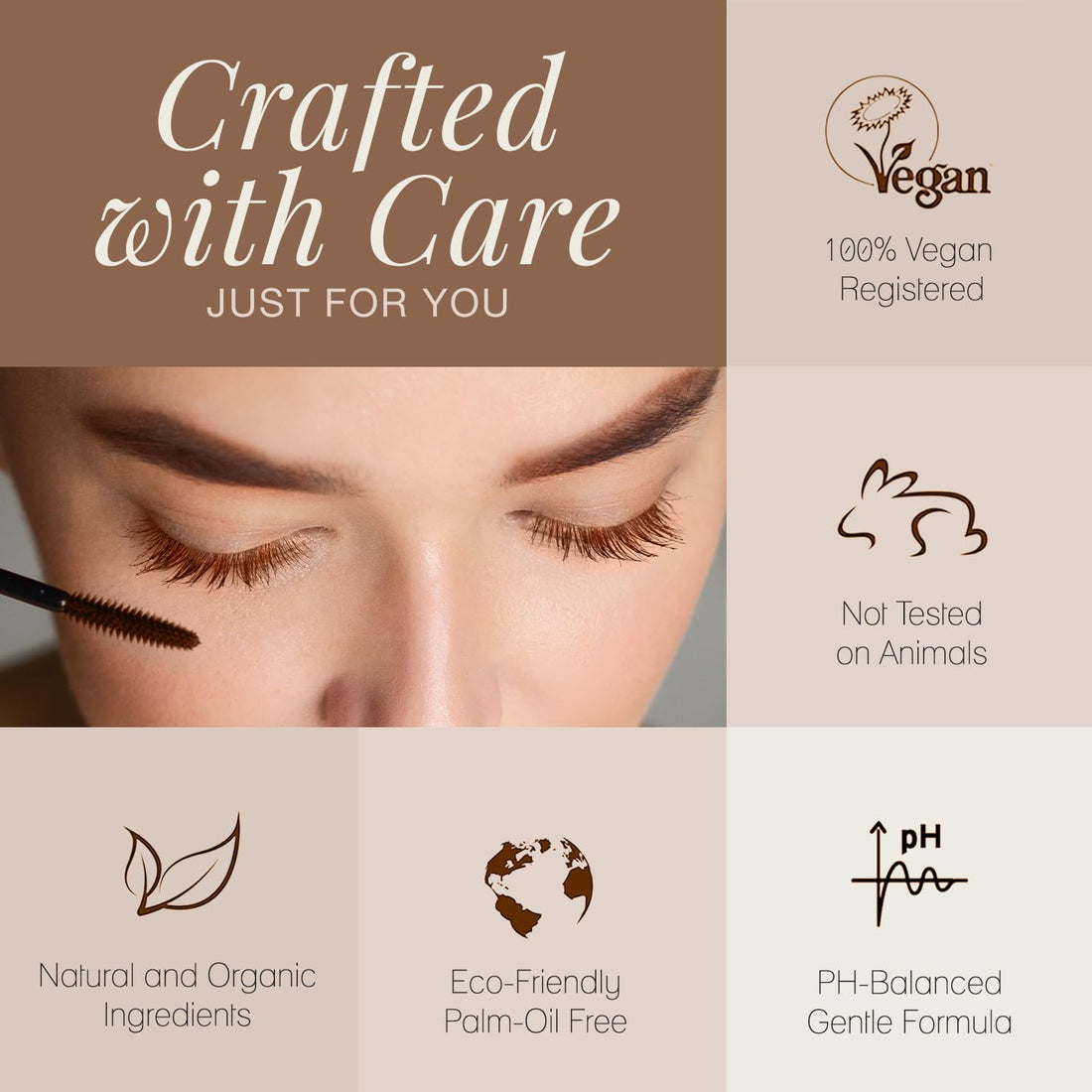 Poppy Austin - Vegan Mascara Black Volume And Length Waterproof - Gentle, Hypoallergenic Volumising Mascara, Organic & Cruelty Free All Natural Organic For Sensitive Eyes (9 Gram) Halalzen
