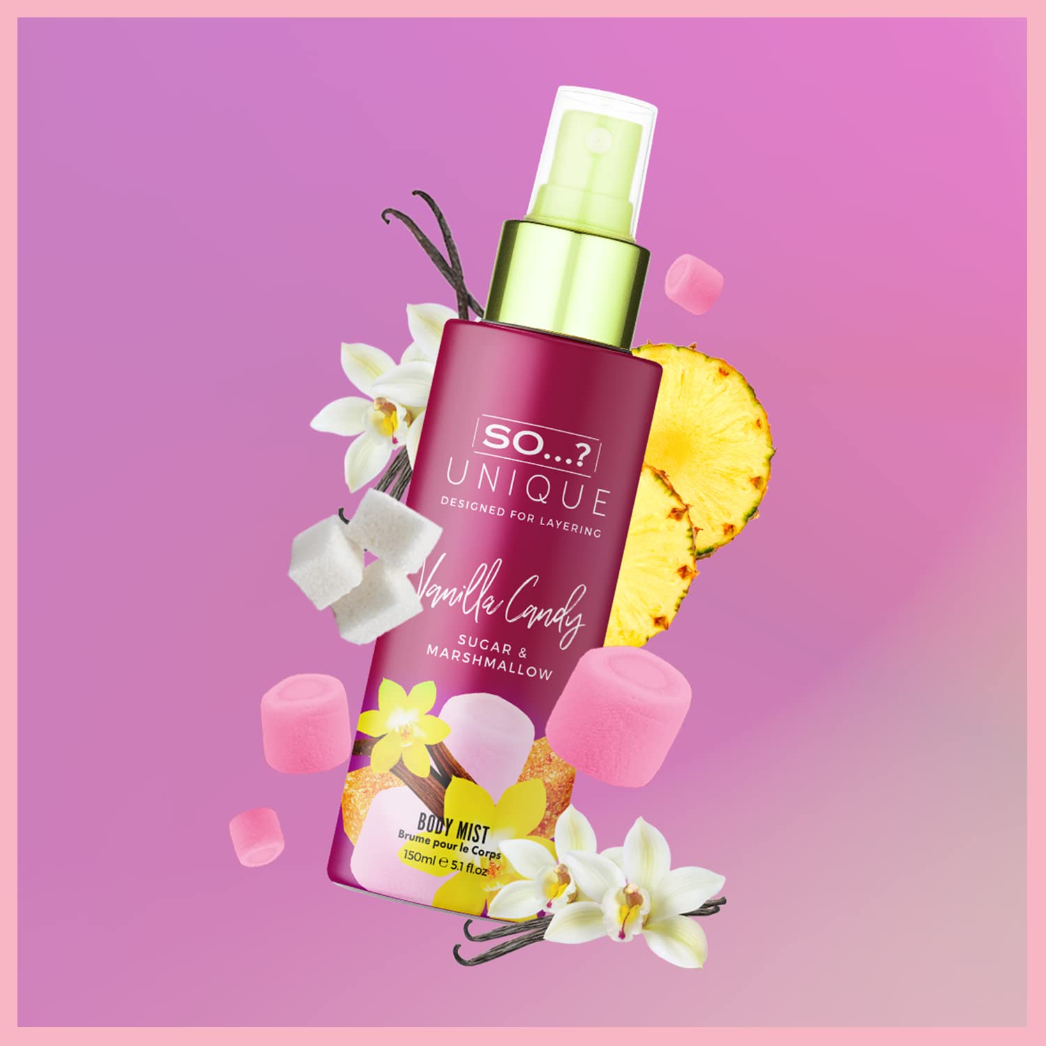 So…? Unique Mini Mist Womens Gift Set with Vanilla Candy, Sweet Pea, Truffle Cream, & Cashmere, Body Mist Fragrance Spray Set (4 x 50ml.) Halalzen