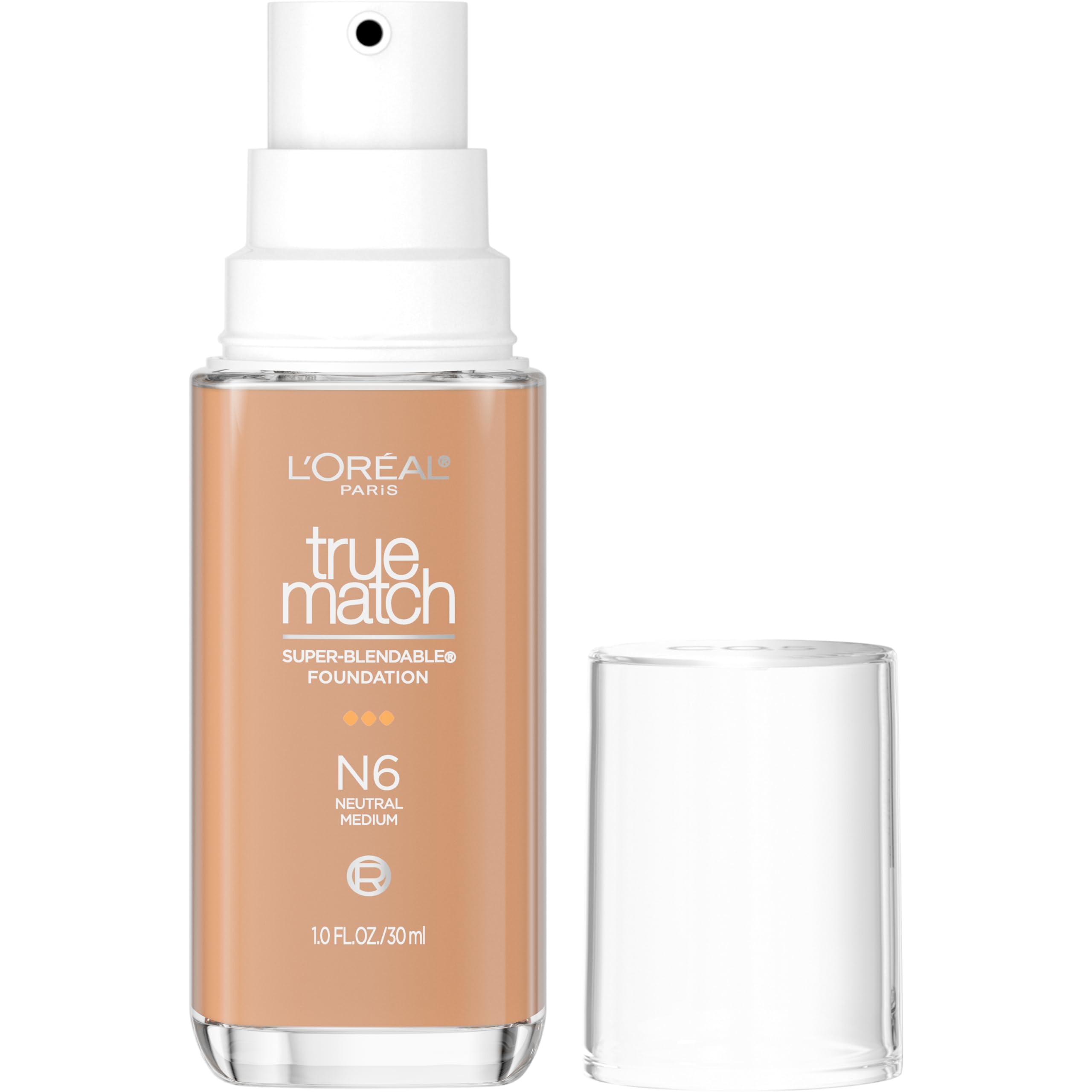 L'Oreal Paris True Match Super-Blendable Foundation, Flüssig-Foundation mit mittlerer Deckkraft, N3, Hell-Mittel, 30 ml