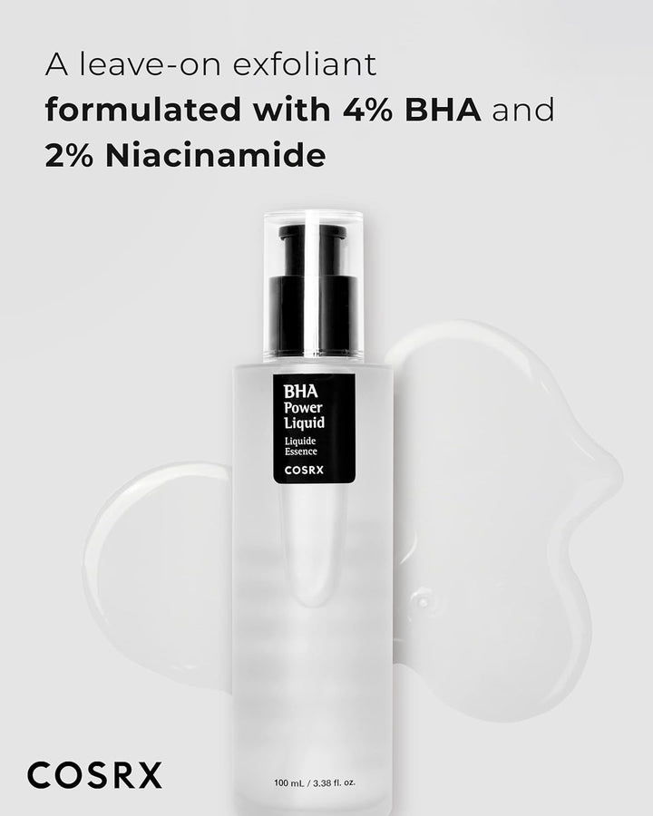 COSRX BHA 4% Blackhead+Niacinamide 2% Exfoliant Toner 3.38 fl.oz / 100ml, Korean Toner, Pore Minimizer for Enlarged Pores, For All Skin Types, Korean Skincare, Not Tested on Animals, Paraben Free Halalzen