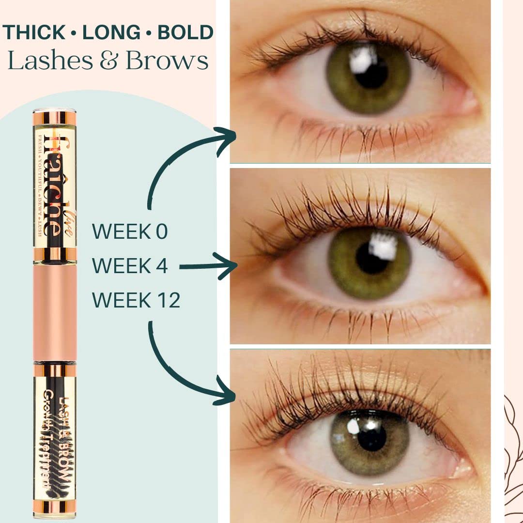 Live Fraiche Organic Castor Oil Lash Serum for Hair Growth, Eyebrow Eyelash Growth Serum, 100% Pure Cold Pressed Hexane Free (2oz Glass Bottle + FILLED Mascara Tube) Halalzen