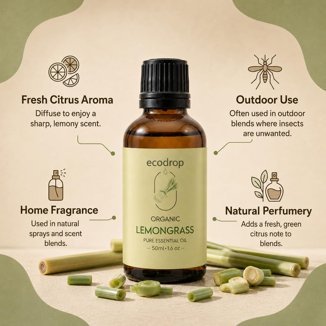 Ecodrop Tea Tree Essential Oil, 10 ml | 100% Pure Organic Steam-Distilled | Melaleuca Alternifolia | Aromatherapy, Diffuser, Massage, Bath, Soap & Candle Making | Australian Fresh Aroma