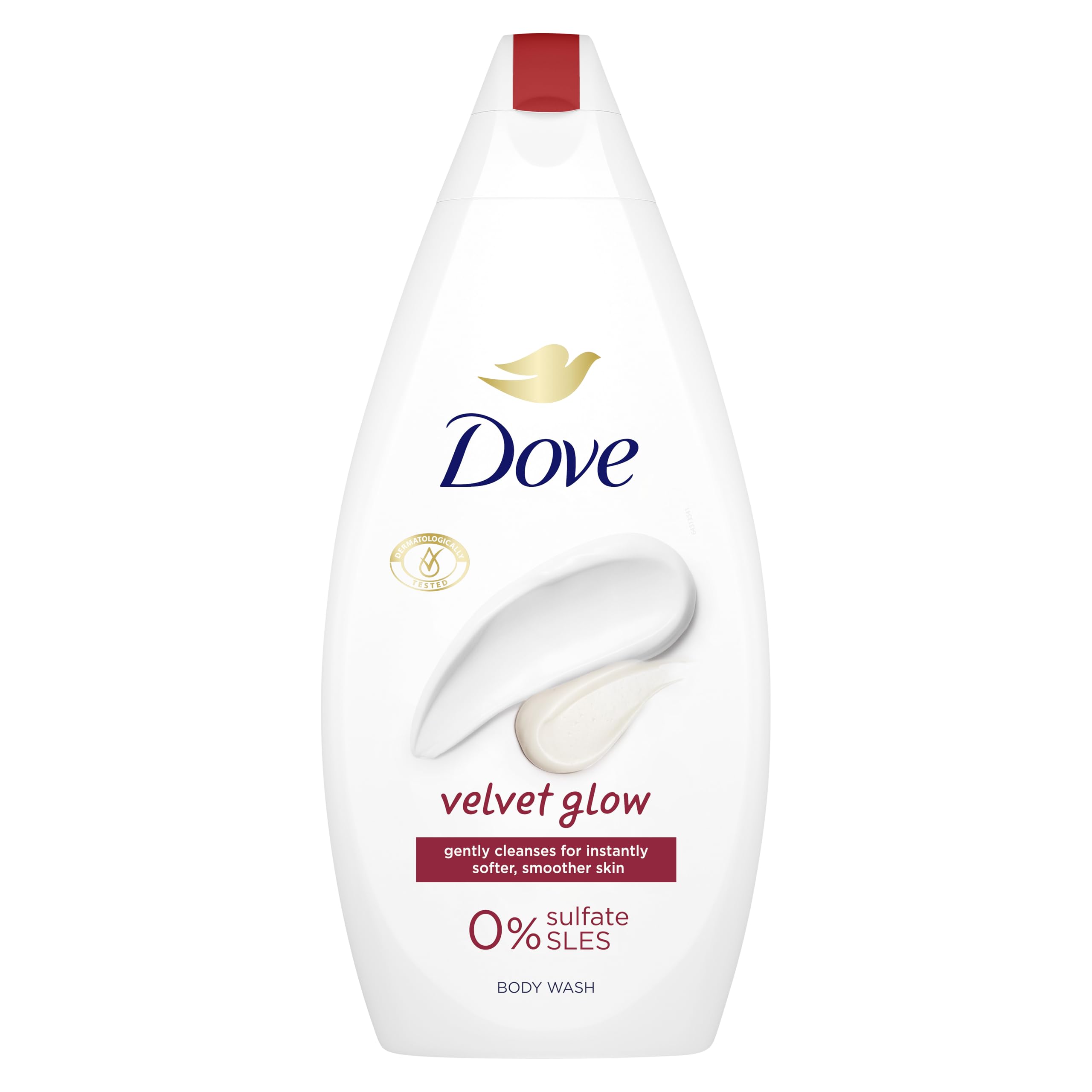 Dove Velvet Glow Body Wash Body Cleanser shower gel with plant-based moisturisers for softer, smoother skin after one shower 6x 450 ml