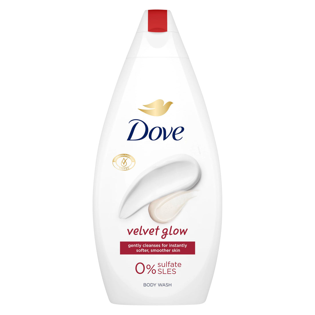 Dove Velvet Glow Body Wash Body Cleanser shower gel with plant-based moisturisers for softer, smoother skin after one shower 6x 450 ml