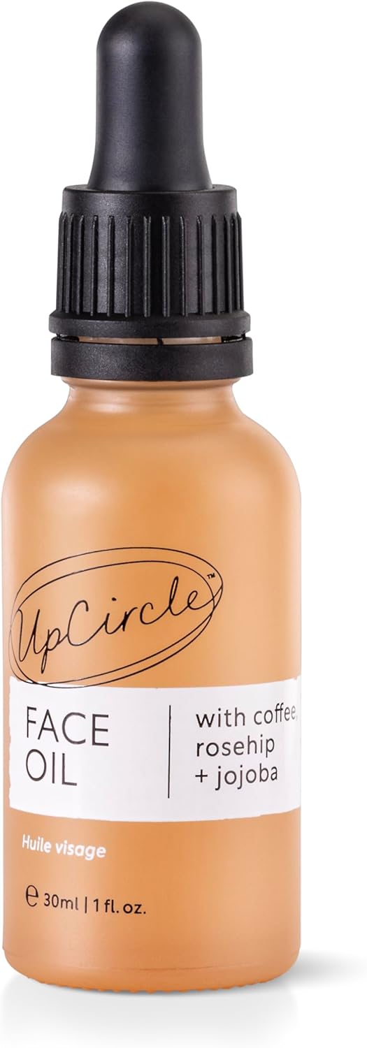UpCircle Organic Face Oil With Coffee, Rosehip + Jojoba 30ml - Natural Hydrating Facial Oil - Vitamin C, Rosehip Oil Fades Dark Spots + Sea Buckthorn Keeps Skin Supple - Vegan + Cruelty-Free Halalzen