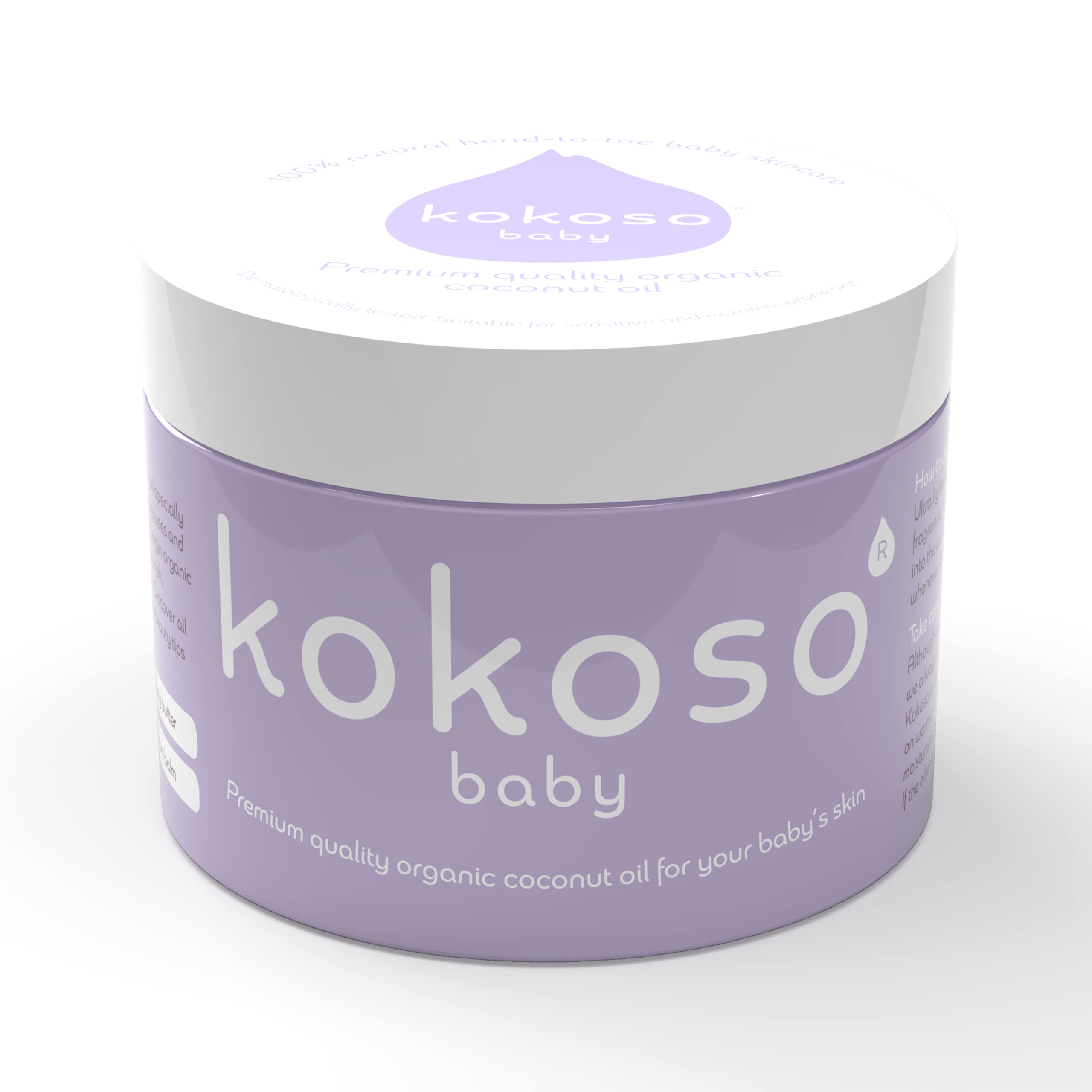 Kokoso Baby Organic Coconut Oil - Moisturising 100% Natural Baby Oil for Baby Massage, Dry, Sensitive and Normal Baby Skin - 200ml Halalzen