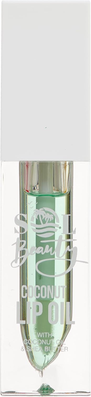 Sol Beauty Coconut Lip Oil with Coconut Extract and Shea Butter, Nourish, Hydrate and Soften Your Lips, Vegan Friendly and Cruelty Free Lip Oil 3g