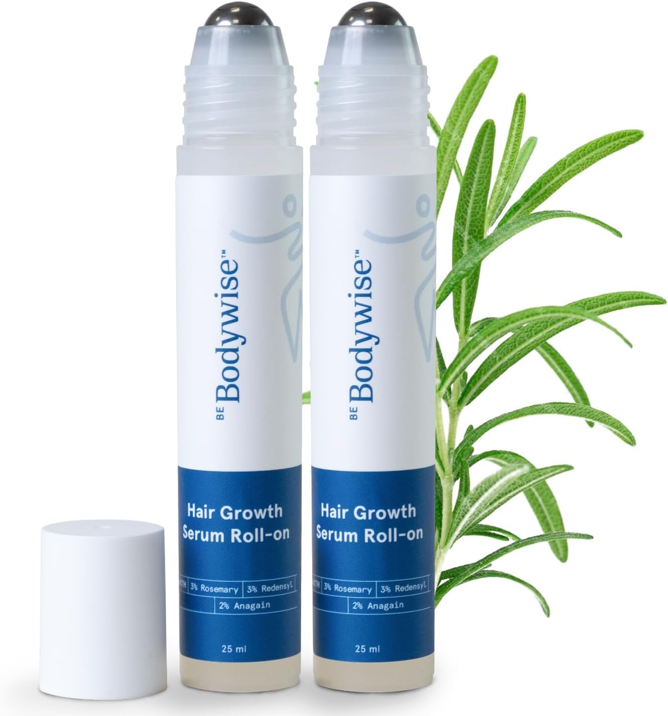 Be Bodywise Rosemary Hair Growth Serum (Roll On) | 3% Redensyl & 2% Anagain | Hair fall control serum for Women & Men | Promotes Hair Growth & Stimulates Hair Follicles | For All Hair Types | 25ml