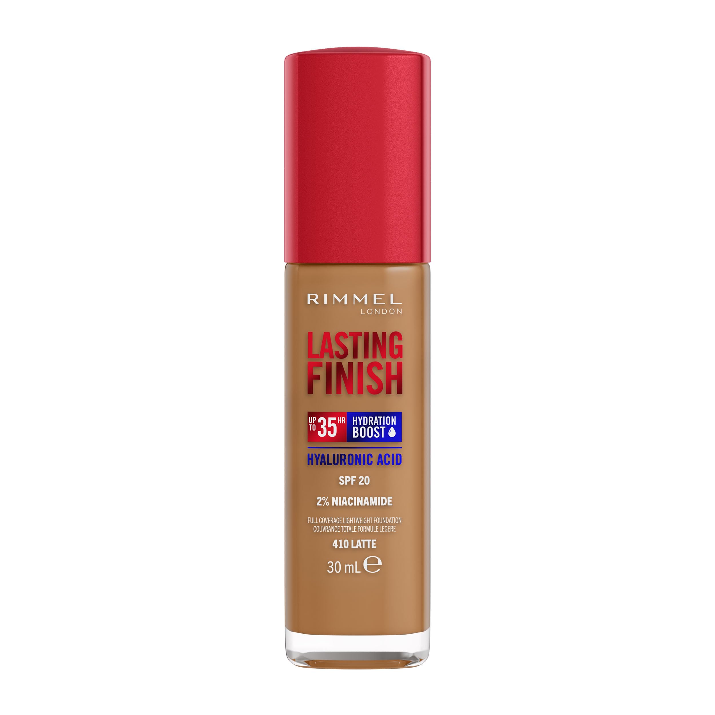Rimmel Lasting Finish 35Hr Foundation 200 Soft Beige, Full Coverage, Hydrating, SPF20, Hyaluronic Acid, Vitamin E, 2% Niacinamide, All Day Wear, Vegan, Cruelty Free Halalzen