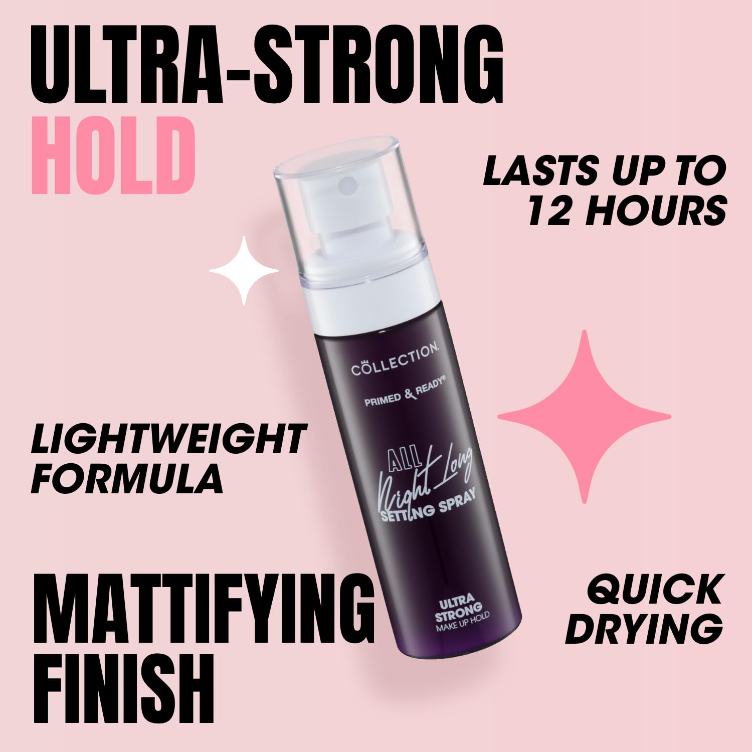 Collection Cosmetics Primed & Ready Dewy Setting Spray, Long Lasting, Hydrating, Dewy Finish, With Added Hyaluronic Acid Halalzen