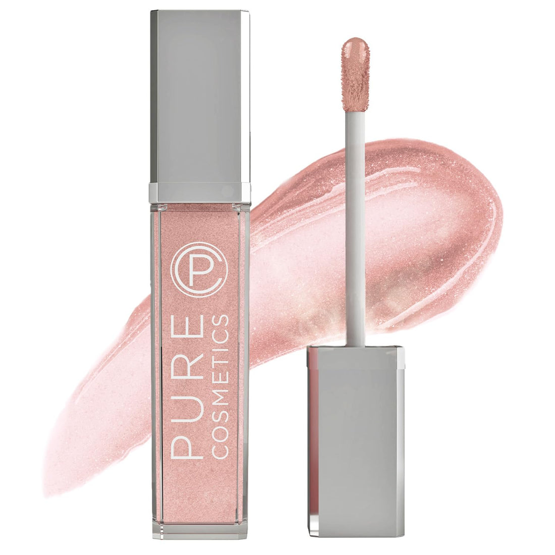 Pure Illumination Light-Up Lip Gloss with LED-Lit Applicator Brush + Side Mirror, Non-Sticky, Moisturizing Hydrating Lip Glosses with Lanolin, Jojoba Oil, & Vitamin E, Wine Berry