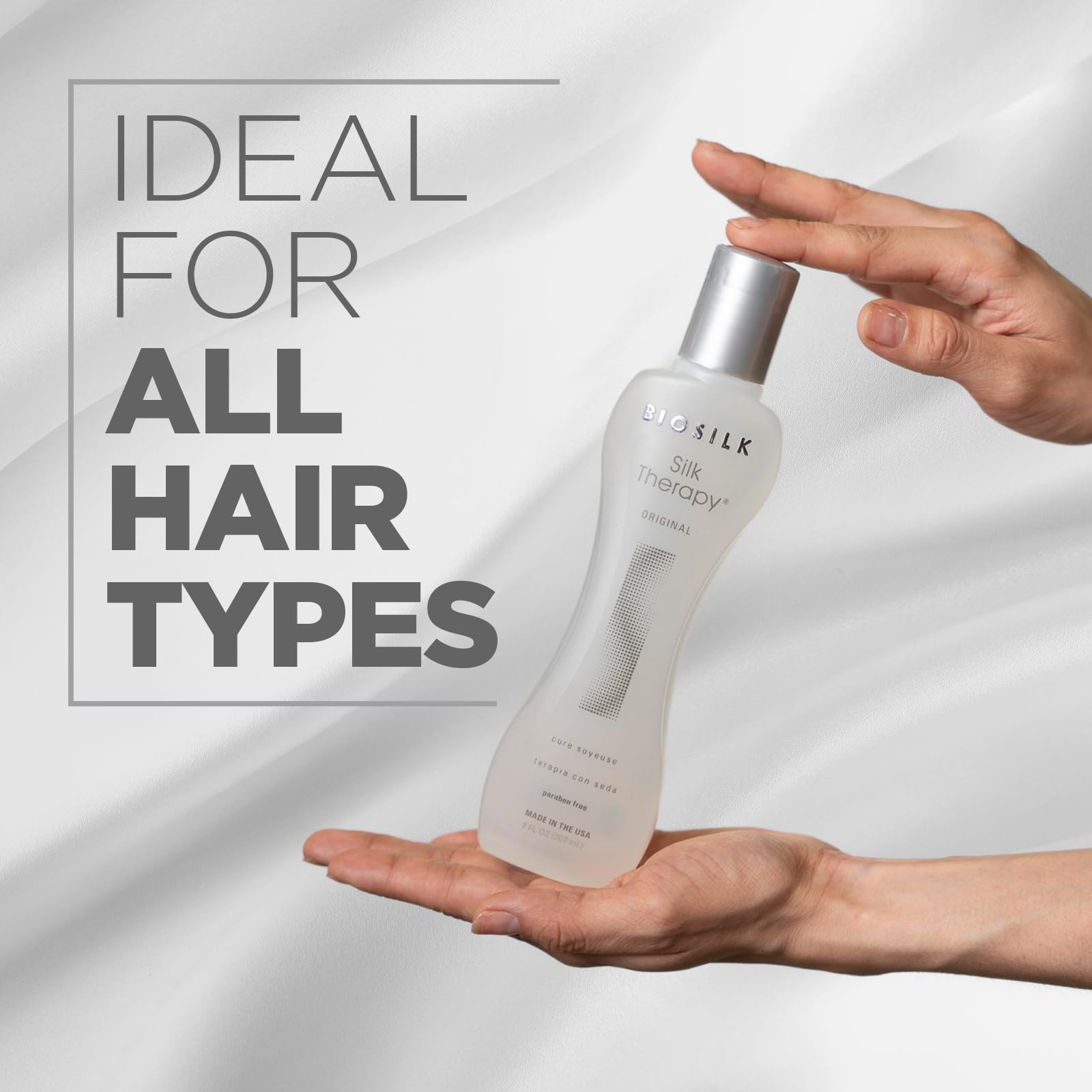 BioSilk Silk Therapy Original, Reconstructing Leave-In Hair Treatment, Adds Shine, Smooths & Prevents Split Ends, Sulfate-Free, Paraben-Free, Cruelty-Free, 2.26 Oz Halalzen