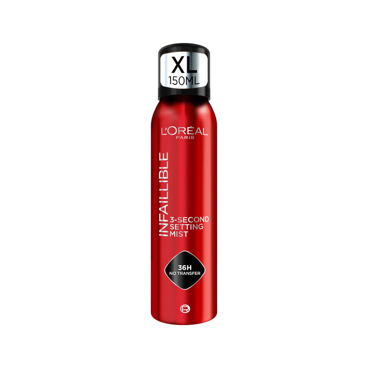 L'Oréal Paris Setting Spray XL, Infallible 3-Second Setting Mist for Face, Up To 36 Hour Makeup Wear, Fixing Spray, Waterproof and Sweatproof, Transfer-proof and Non-sticky 150ml Halalzen