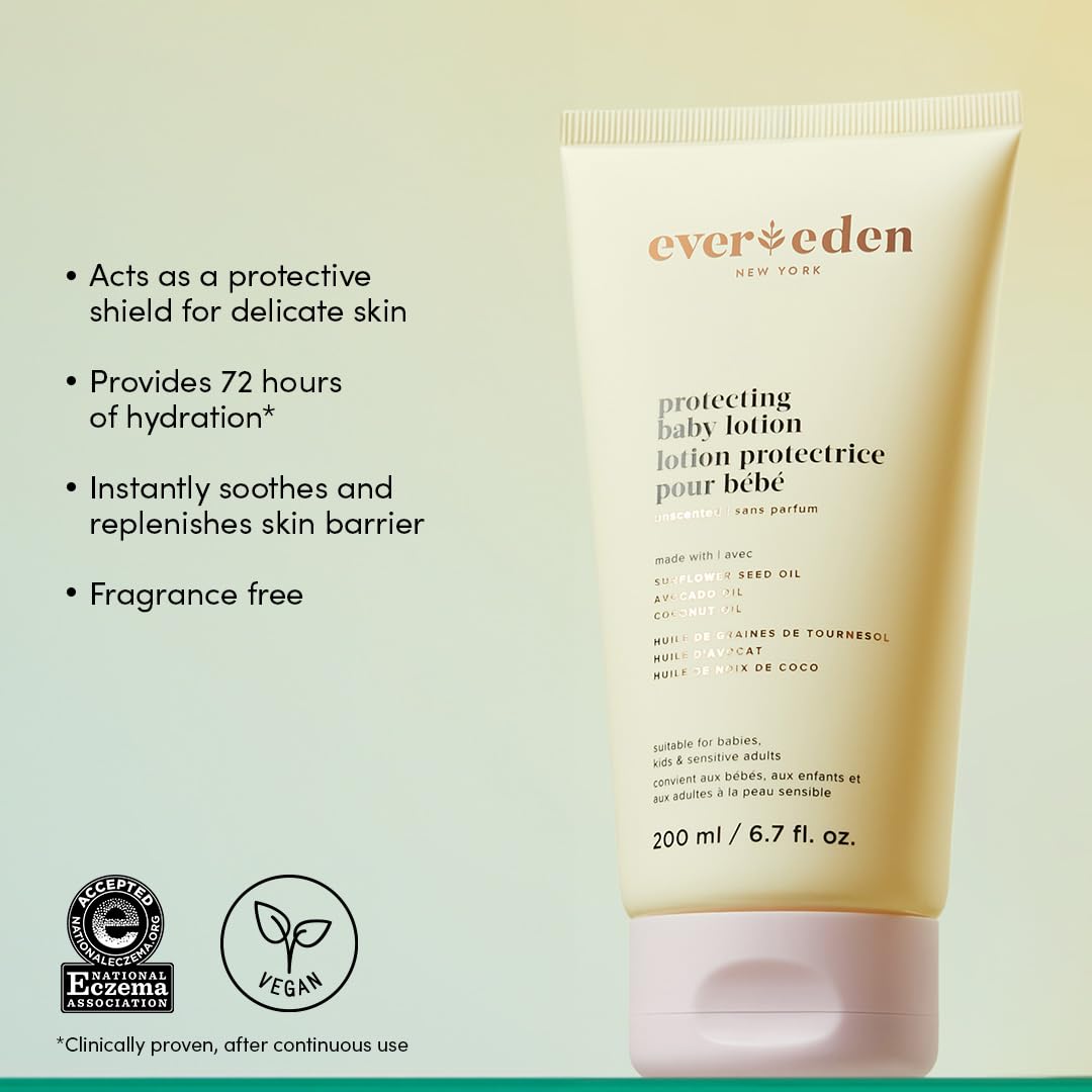 Evereden Moisturizing Baby Lotion for Newborn 6.7 oz. | Lightweight & Non-Greasy Toddler Lotion | Clean & Gentle Baby Care | Non-toxic & Fragrance Free Halalzen