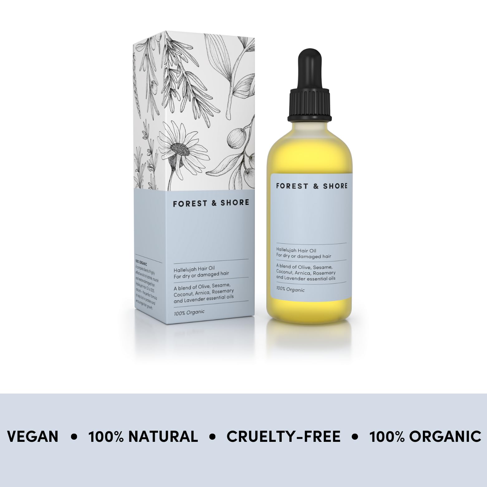 Hair Growth Oil 100% Natural Hair Oil with Caffeine, Biotin, Castor Oil, Argan Oil, Coconut Oil, and Rosemary Oil Effective Thickening Mask & Hair Loss Treatment