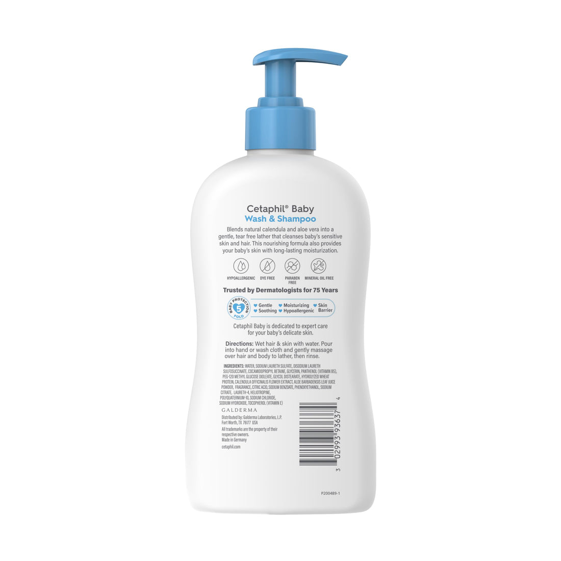 Cetaphil Baby Shampoo and Body Wash with Organic Calendula, Tear Free, Hypoallergenic, Ideal for Everyday Use, Dermatologist Tested, 7.8oz Halalzen
