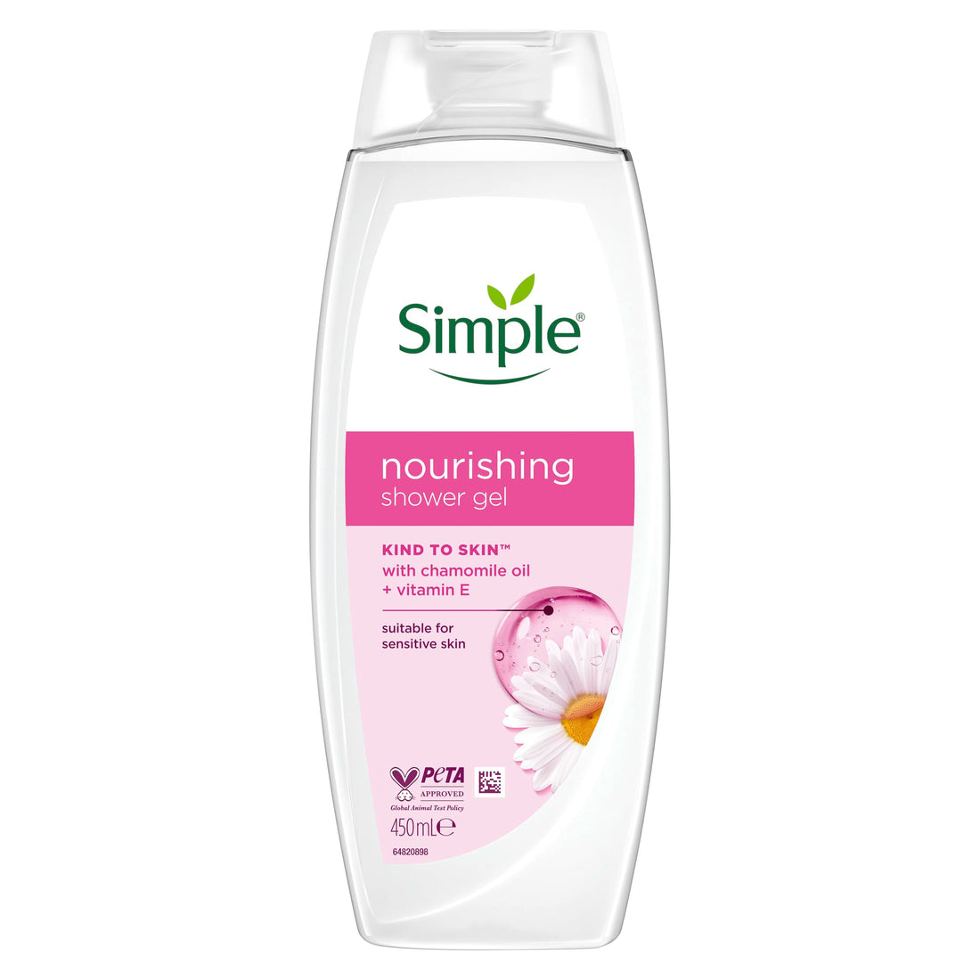 Simple Kind to Skin Kids Hypoallergenic Hair & Body Wash pack of 6 with chamomile oil shampoo for kids 225 ml, White