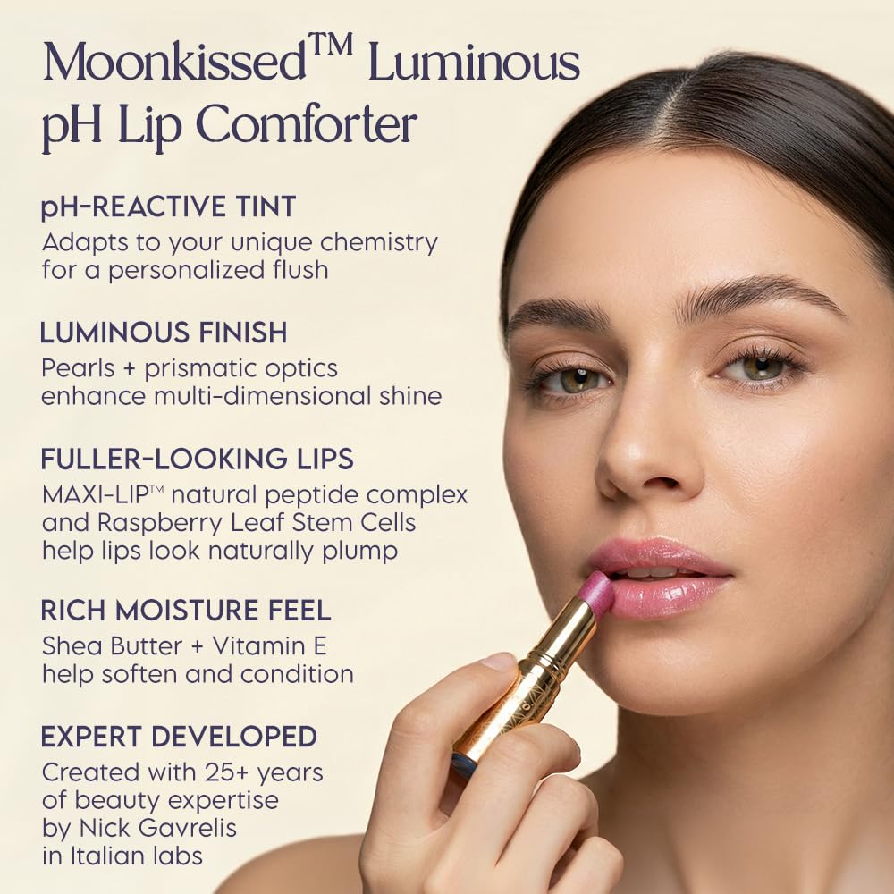 ieró Beauty Luminous pH Lip Balm, Moisturizing Vegan Tinted Lip Balm, 3-in-1 Soothing Lip Serum + Plumping Balm + pH Reactive Tint, Shea Butter & Vitamin E, Made in Italy - 0.088oz