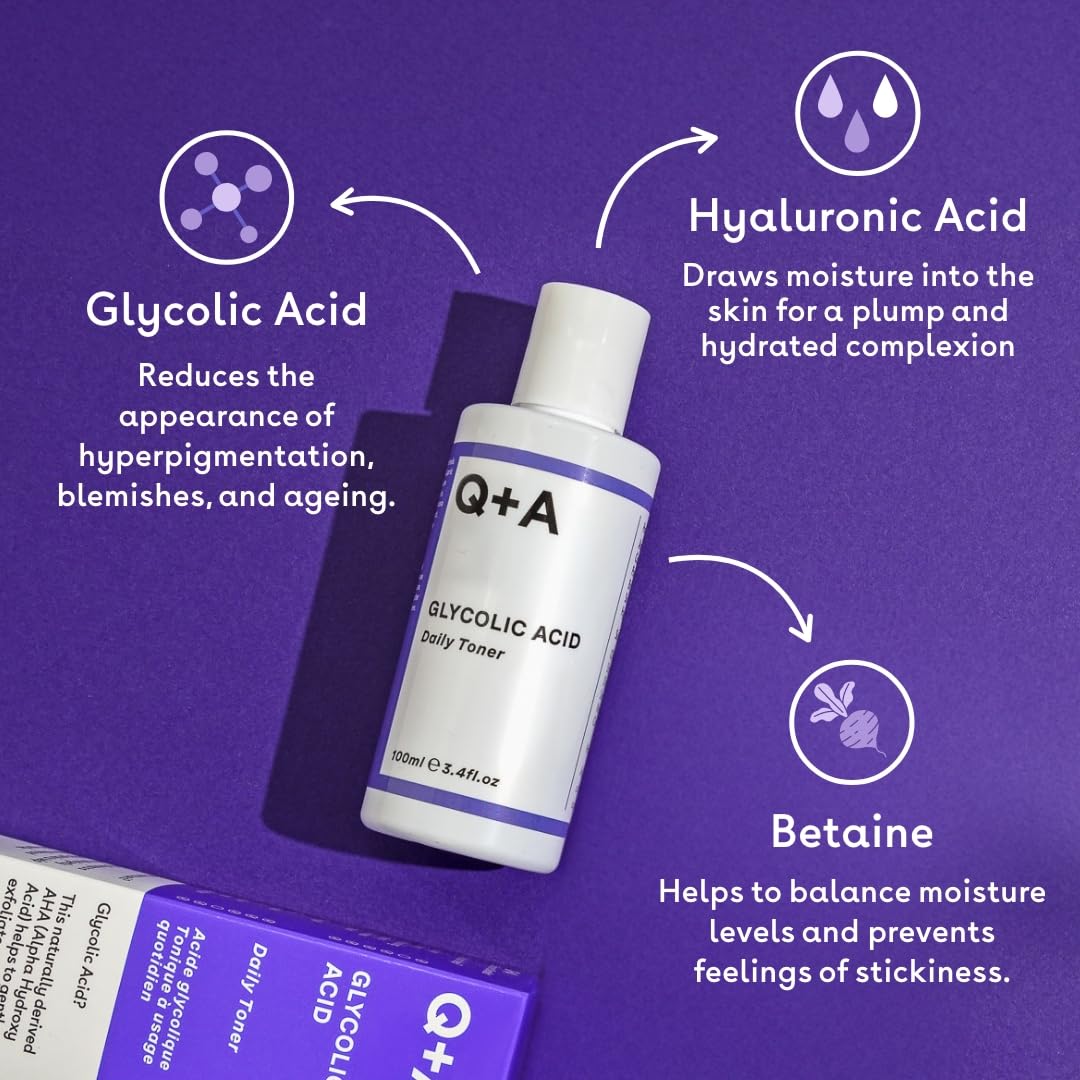 Q+A Niacinamide Daily Toner for Face (100ml), Pore Refining and Hydrating Face Toner with Hyaluronic Acid and Aloe Vera, Fragrance Free Skincare, Helps Calm Redness and Blemishes