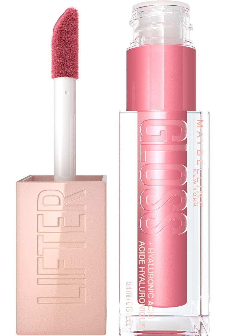 Maybelline Lifter Gloss, Hydrating Lip Gloss with Hyaluronic Acid, 002 Ice (Light Pink), Creates Fuller-Looking, Shiny, Moisturised and Plumped Lips. Non-sticky Halalzen
