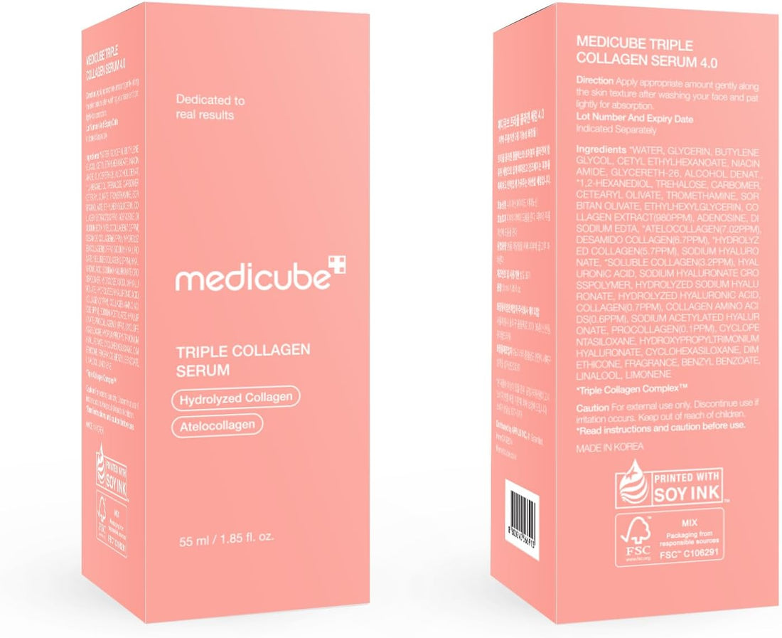 medicube Triple Collagen Serum 55ml - Nourish dull skin with Triple Collagen Complex - A lightweight serum with Niacinamide and Hyaluronic Acid - Korean Skincare Halalzen