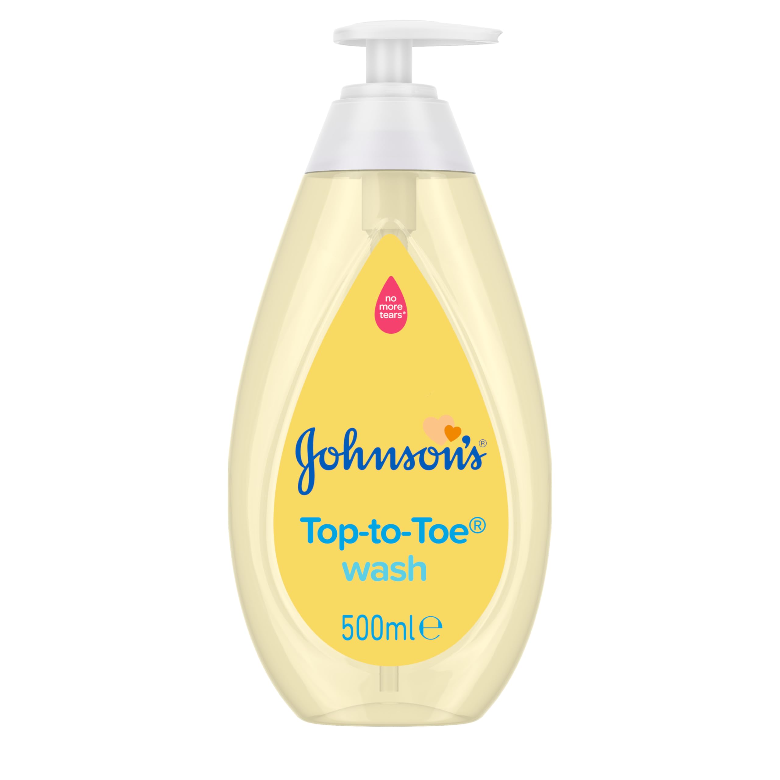Johnson's Baby Top to Toe Wash (1 x 500 ml), Gentle & Mild Head to Toe Wash for Newborn Care, Newborn Essentials No More Tears, Suitable for Babies First Bath, Kids and Adults
