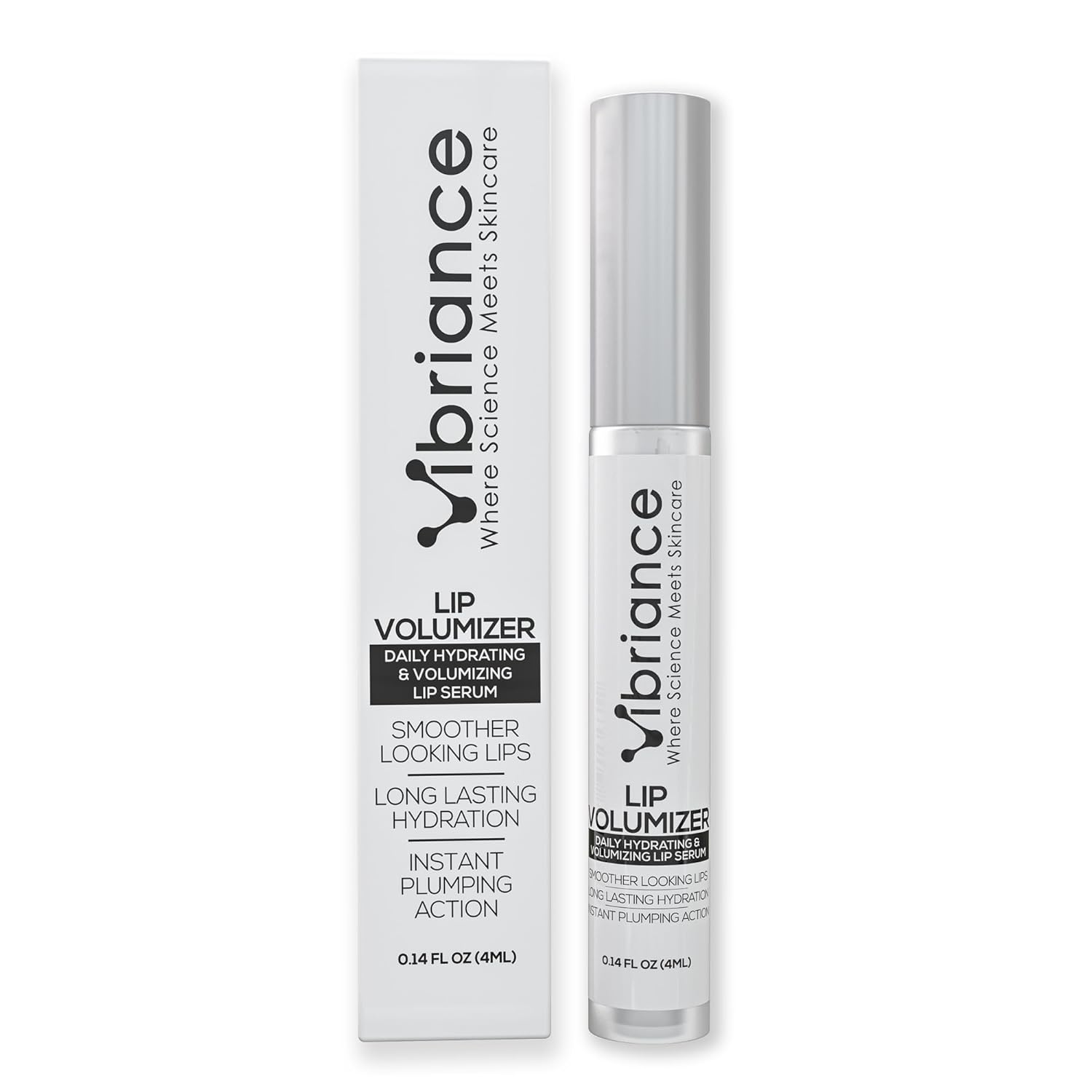 Vibriance Hydrating Lip Volumizer - Plumping Gloss with Hyaluronic Acid - Plumper Smooths Lines and Wrinkles, 0.14 fl oz Halalzen