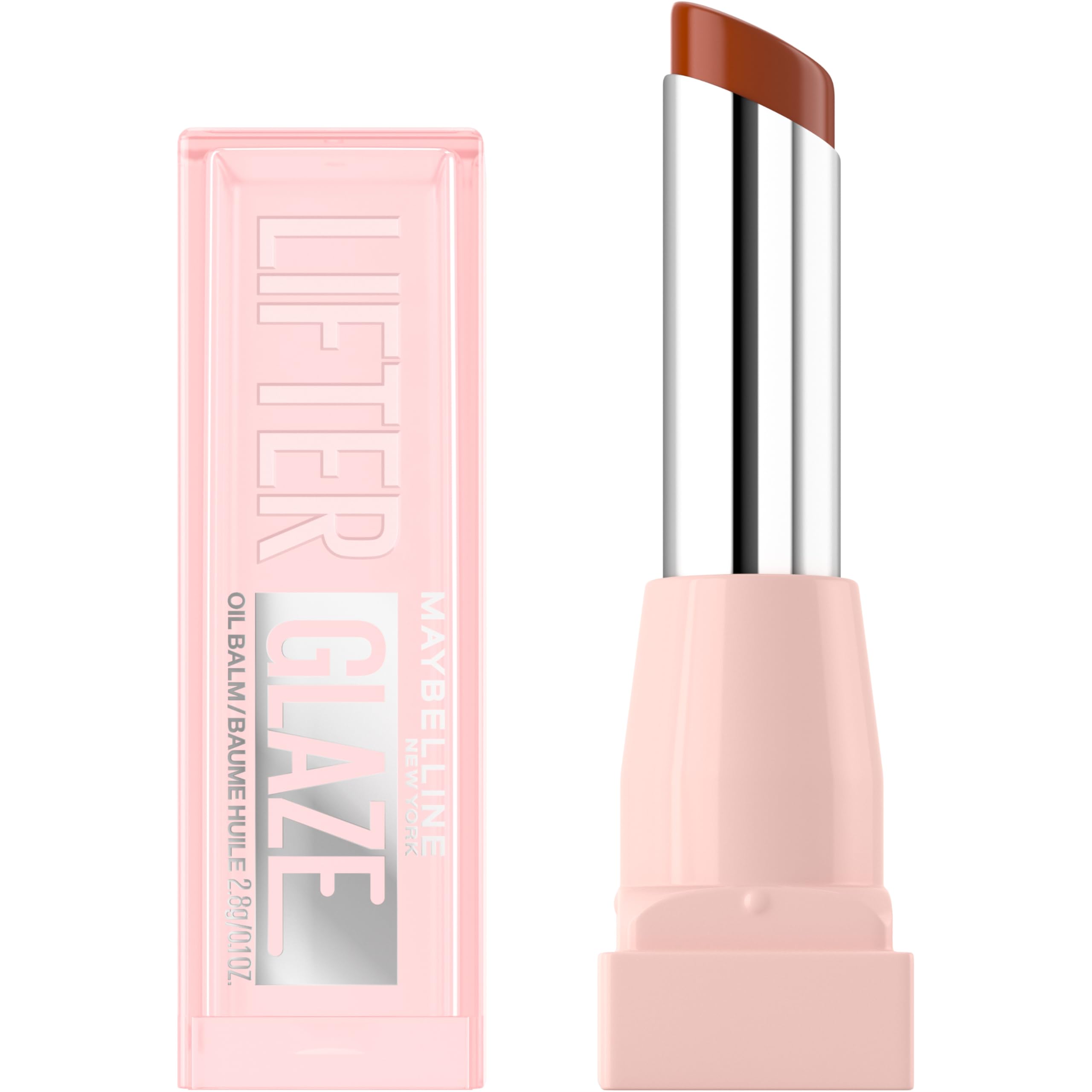 MAYBELLINE Lifter Glaze Oil Balm with Hyaluronic Acid and Hydrating Oil Blend, Lip Balm with 24HRs of Smooth, Moisturizing Shine, Pink Drip (Sheer Baby Pink) Halalzen