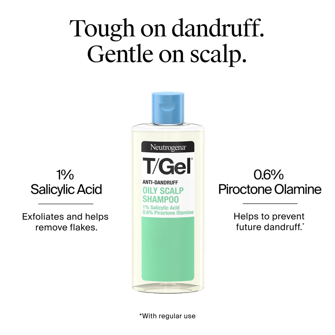 Neutrogena T/Gel Anti Dandruff Shampoo for Oily Scalp and Hair (1x 250ml), Daily Anti-Dandruff Shampoo with Salicylic Acid to Remove Excess Oils from First Wash Halalzen
