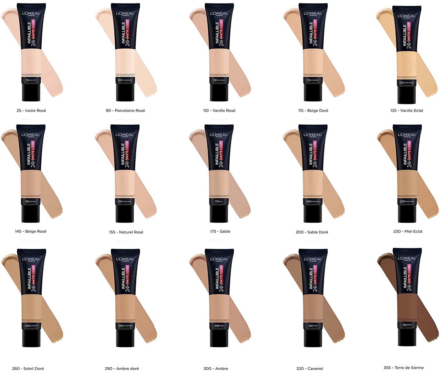 L'Oreal Paris Cover Liquid Foundation, With 4% Niacinamide, Long Lasting, Natural Finish, Available in 20 Shades, SPF 25, Infallible 32H Matte Cover, Shade 110, 30ml Halalzen