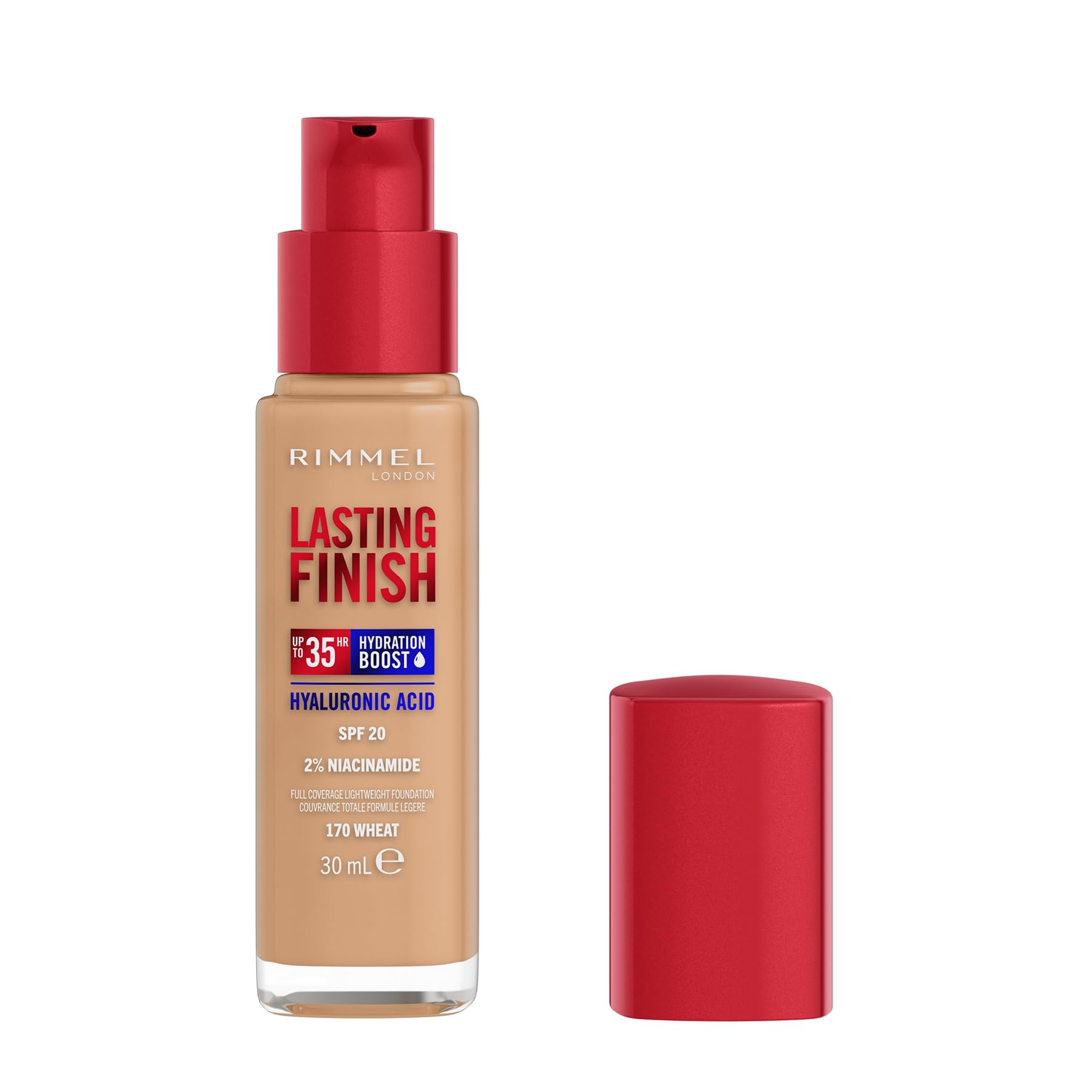 Rimmel Lasting Finish 35Hr Foundation 200 Soft Beige, Full Coverage, Hydrating, SPF20, Hyaluronic Acid, Vitamin E, 2% Niacinamide, All Day Wear, Vegan, Cruelty Free Halalzen